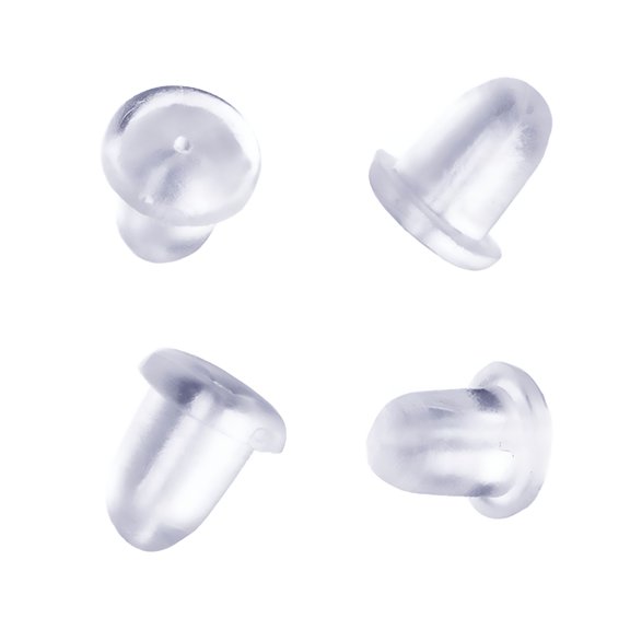 DESIGNICE Silicone Earring Backs Earring Backings 200 Pcs Soft Clear Ear Safety Back Pads Backstops Clutch Stopper Replacement for Fish Hook Earring Studs Hoops, Diameter 4mm