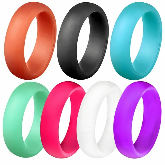 DESIGNICE Silicone Ring,Eye-Catching Rings for Women,Breathable Men's Silicone Wedding Band,Trendy Silicone Wedding Bands for Women,4