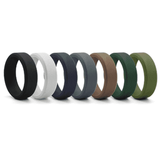 Rinfit Silicone Wedding Ring for Men Soft Rubber Wedding Band