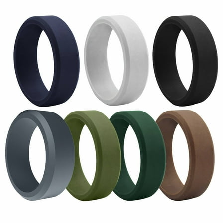 DESIGNICE Silicone Ring,Stylish Angled Rings for Women for a Bold Fashion Statement,Comfortable Soft Silicone Men's Wedding Band for Active Lifestyles,Sports-Ready Silicone Wedding Bands for Women,7