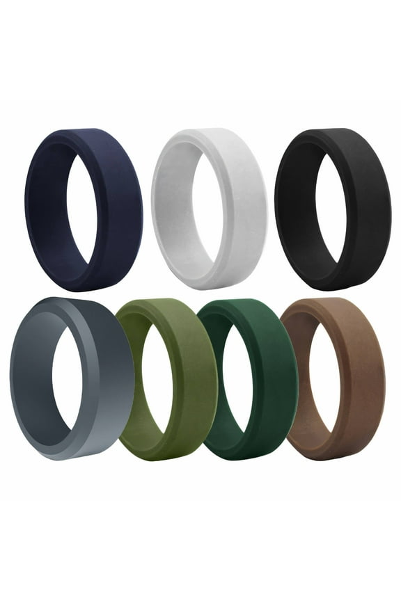 Silicone Ring,Stylish Angled Rings for Women for a Bold Fashion Statement,Comfortable Soft Silicone Men's Wedding Band for Active Lifestyles,Sports-Ready Silicone Wedding Bands for Women,7