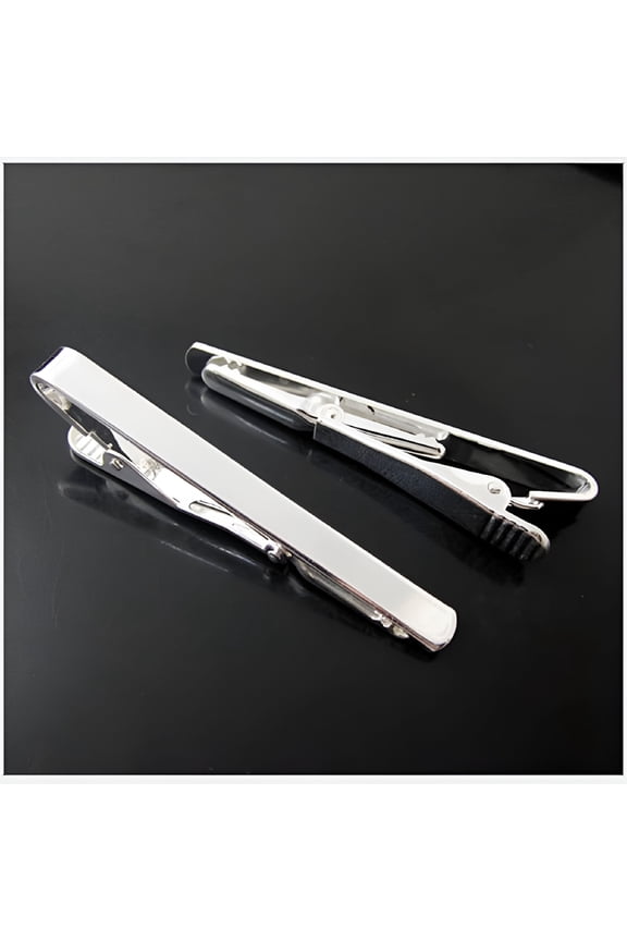 2026 New Silver 60Mm Tie Bar Clip Stainless Steel Skinny Mens Boys Plain Solid Clasp Pins, Silver 1* Tie Clip