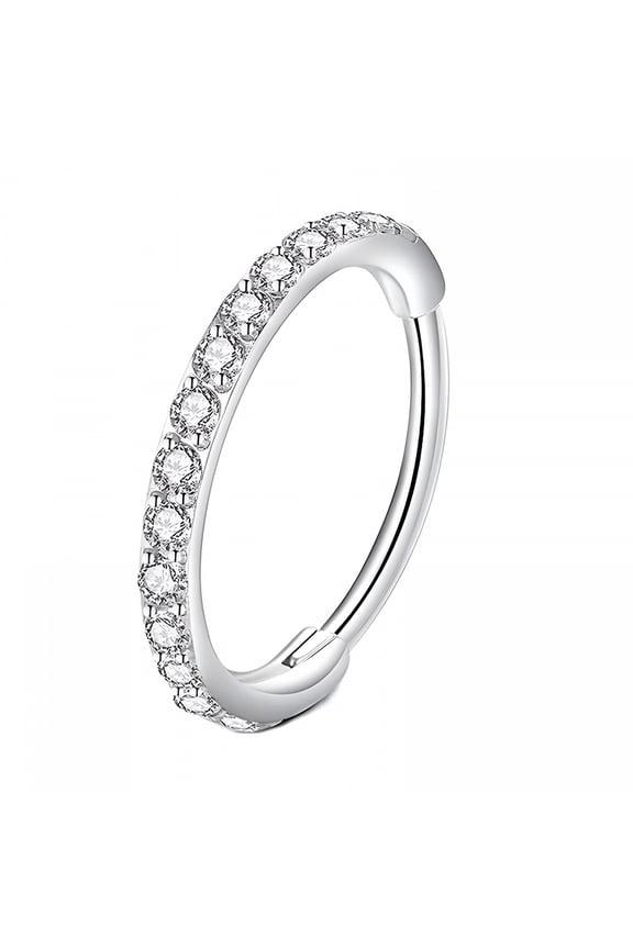 Silver Hinged Nose Rings Hoops for Women, Piercing Jewelry Stainless Steel Jewelry, Silver for Upper Earring Piercing Conch