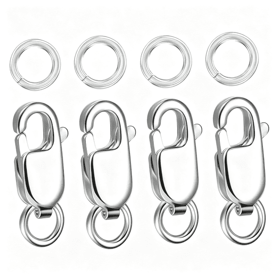 DESIGNICE Silver Lobster Claw Clasp with Closed Jump Rings 14K Gold ...