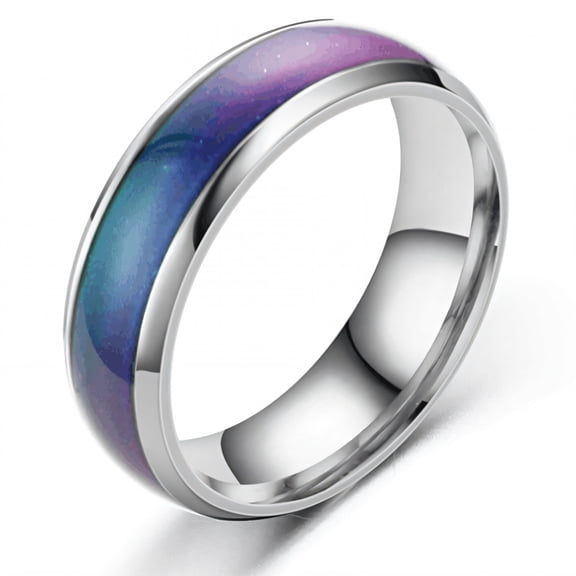 DESIGNICE Silver Plated Fidget Ring, Titanium Steel U-Shaped Mood Ring, Skin-Friendly Anxiety Relief Jewelry for Daily Wear