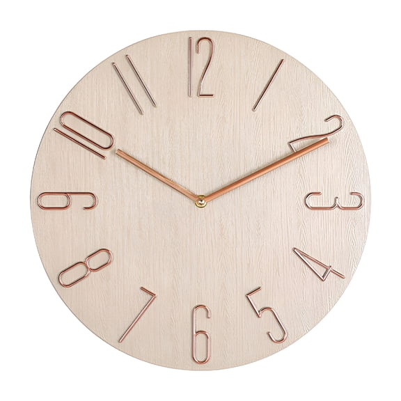DESIGNICE Simple Wall Clock 12" Living Room Home Wall Clock Clock Watch Bedroom Wall Clock-Beige
