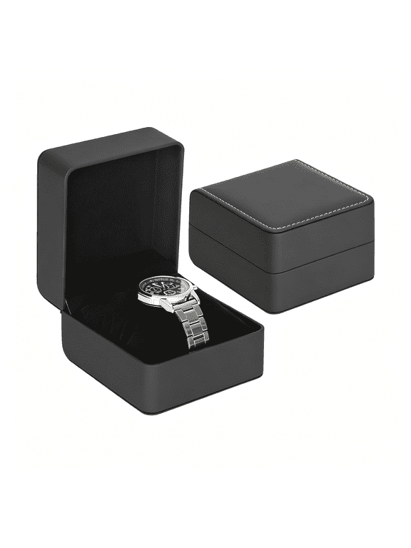 Single Watch Case, PU Leather Travel Gift Box with