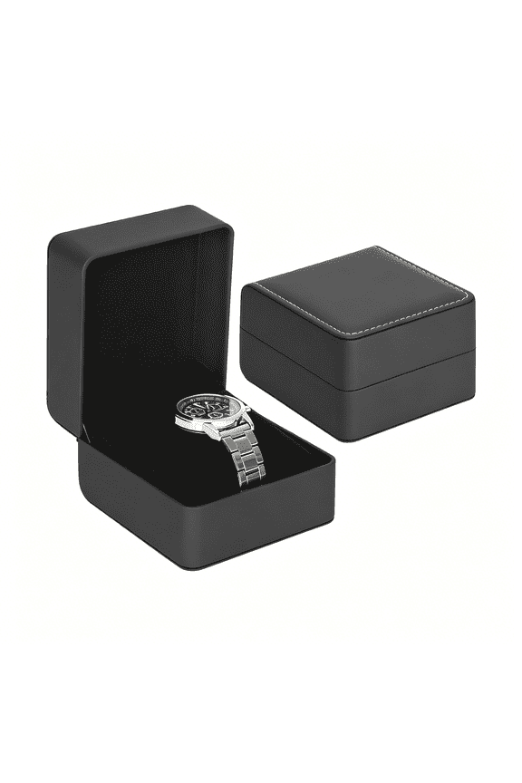 Single Watch Case,Travel Watch Gift Box with Removable Pillow,Pu Leather Wristwatch Display Organizer Holder Boxes for Men and Women(Black)