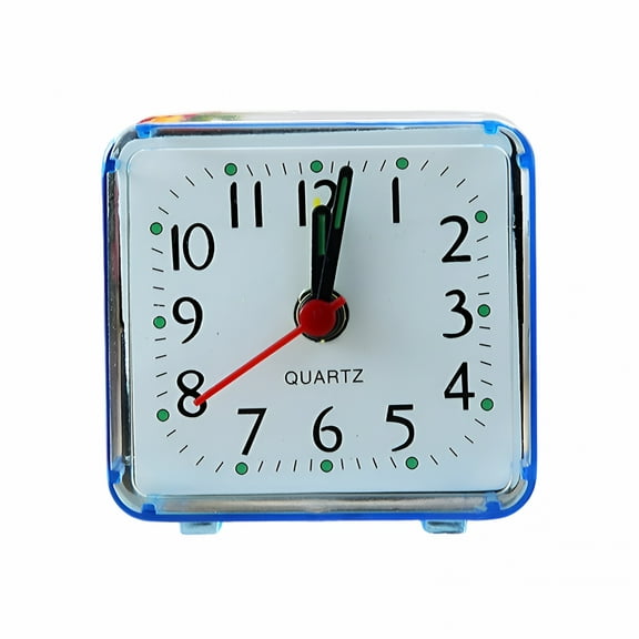 DESIGNICE Small Battery Operated Analog Alarm Clock,Travel Clock,Quieter Bedside Clocks for Bedrooms Bathroom Shelf Desk