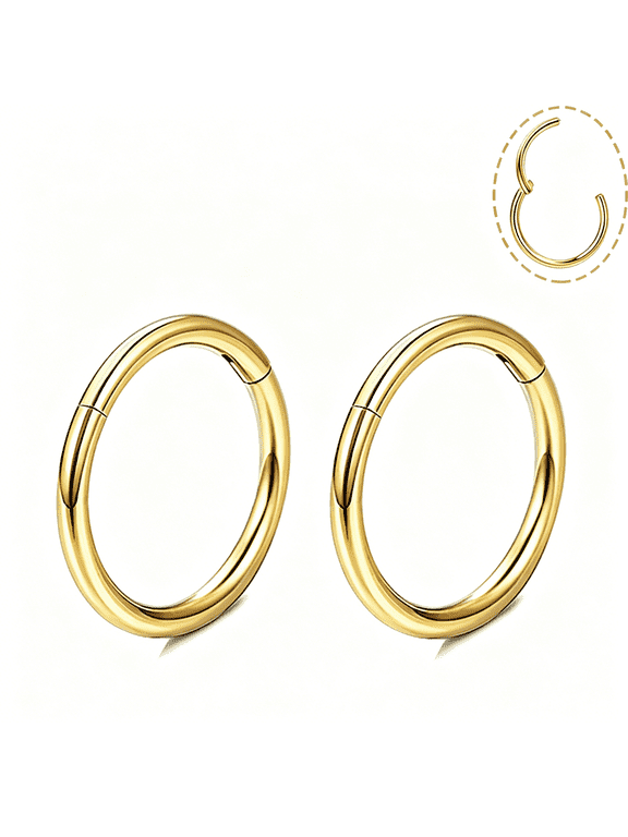 Small Gold Hoop Earrings,Lightweight 14K Gold Plated Huggie Hoop Earrings for Cartilage Helix Tragus,Hypoallergenic Earrings for Women Men,Tiny Thin Hoops Surgical Steel Endless Hoops