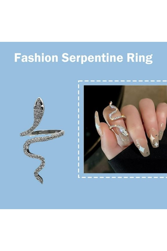 Snake Rings Cubic Zirconia Jewelry for Women Party Adjustable Ring Gothic Rings Snake Rings for Women