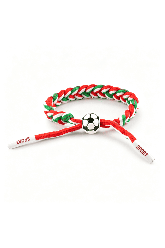 Soccer Braided Bracelet for Men Women National Team Colors Adjustable Handmade Sports Braideds Mexico Bracelet