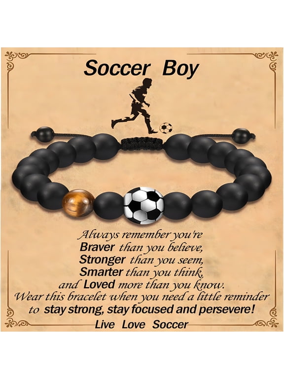 Soccer Football Basketball Baseball Hockey Bracelet Gifts for Boys Players Team Lovers Son Grandson Brother Nephew Friend as Birthday/Valentines Day/Graduation/Back to School