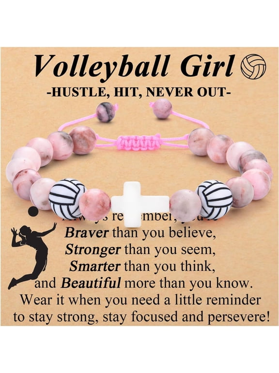 Softball Volleyball Basketball Soccer Gifts for Girls Bracelets for Teen Girls Team Gifts Birthday/Christmas/Graduation Gifts,Classic Volleyball Bracelet