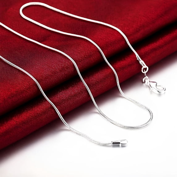 DESIGNICE Solid 925 Sterling Silver Chain Necklace, 1mm, 16-24 Inch