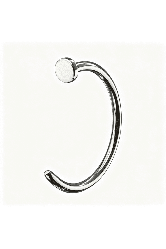 Solid Grade 23 Titanium Flat Disc Nose Hoop Ring