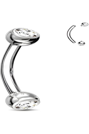 Solid Titanium Belly Button Rings 14G Cz Small Short Belly Rings Long Navel Rings 6Mm/8Mm/10Mm/12Mm/14Mm/16Mm Curved Barbell
