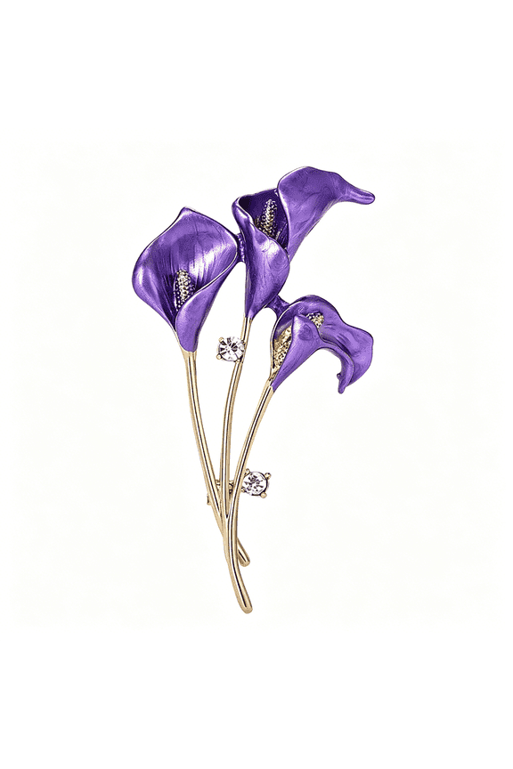 Sparkling Tulip Floral Rhinestone Brooch Pin for Women Elegant Vintage Statement Colors Glossy Petals Classic Dress Coat Scarf Accessory