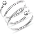 thumbnail image 1 of DESIGNICE Spring Swirl Spiral Flexible Ring Stainless Steel Beaded Ball Fashion Simple Twist Layered Stacking Rings Personalized Middle Thumb Finger Band Comfort Fit Jewelry Gift for Women Men Size 8, 1 of 5