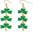 thumbnail image 1 of DESIGNICE St. Patrick's Day Earrings for Women Irish Shamrock Charms Alloy Dangle Earrings Green Clover Accessories Good Luck Hoop Earrings, 1 of 7
