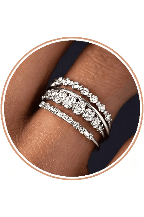 Stackable Gold Rings for Women Non Tarnish Dainty 14K Gold Plated Stacking Cubic Zirconia Thumb Ring Set Trendy Statement Promise Wedding Bands Engagement Rings for Women Size 6 7 8 9 10