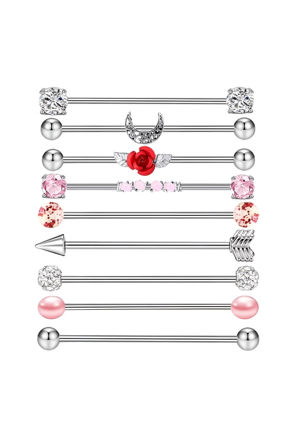 Stainless Barbell Industrial Ears Industrial Body Lip Ear Jewelry Scaffold Bar for Women Men