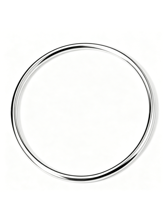 Stainless Steel Classical Simple Plain Polished Round Circle Bangle Bracelet