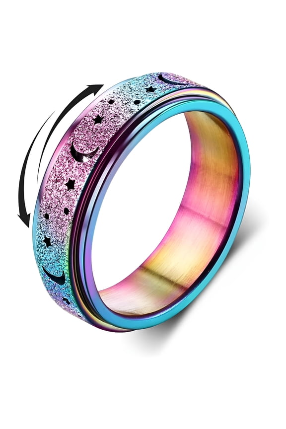 Stainless Steel Fidget Rings for Anxiety Spinner Ring 6Mm Rose Gold Thumb Ring Fidget Ring Size 5-9