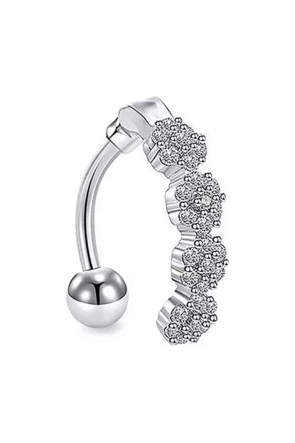 Stainless Steel Jewelry Belly Piercing Fashion Rings Sexy Body Button Navel Ring-Silver