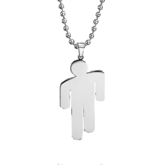 DESIGNICE Stainless Steel Pendant Necklace, Necklace, Stainless Steel Couple Pendant Necklace, Silver, 1pc