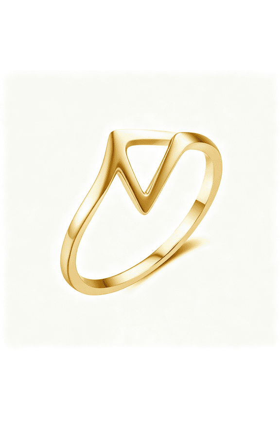 Stainless Steel Pointed Classical Simple Plain Statement Promise Ring