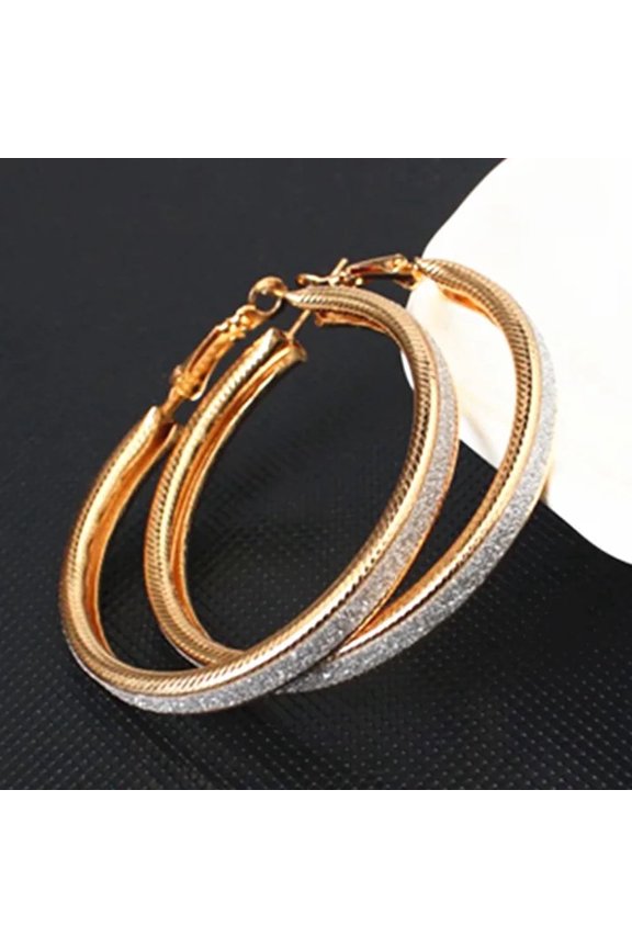 Stainless Steel Shiny Gold Rhinestone Crystal 5 Cm Large Circle Hoop Earrings Charming Women Statement Hoops Statement Earrings for Women
