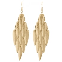 DESIGNICE Statement Earrings for Women,Electroplated Iron Hollow Leaf Dangle Earrings for Women,Statement Earrings Wife Girlfriend Jewelry Gift,Style1