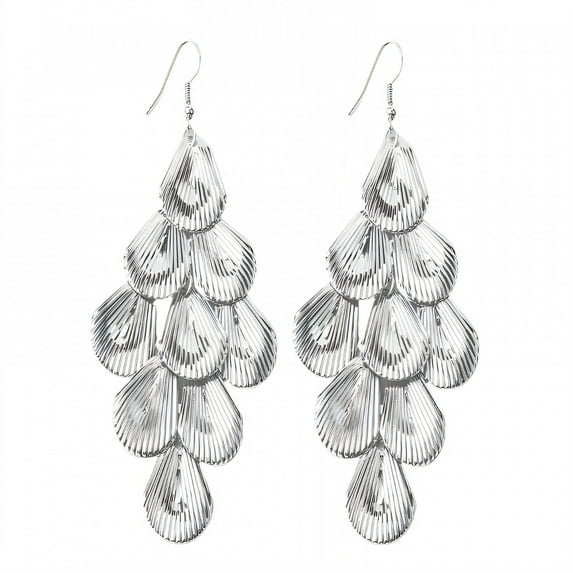 DESIGNICE Statement Earrings for Women,Electroplated Iron Hollow Leaf Silver Dangle Earrings,Dangle Earrings for Women Gift Sentiment,Style2