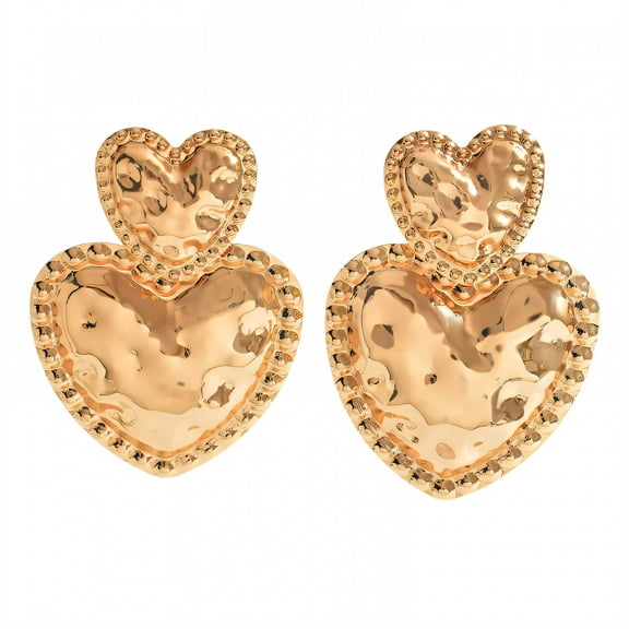 DESIGNICE Statement Earrings for Women,Iron Plating Golden Love Heart Drop Earrings,Gold Statement Earrings Wife Girlfriend Fashion Jewelry Accessories Gift,Style1