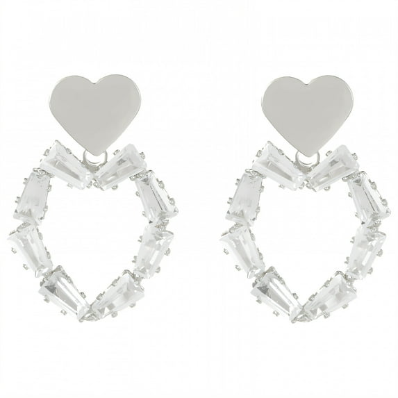 DESIGNICE Statement Earrings for Women,Dense Rhinestone Layout Drop Earrings,For Women Fashion Gift Silver Earrings,Style1