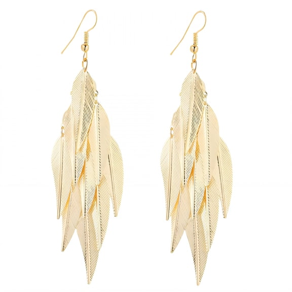 DESIGNICE Statement Earrings for Women,Electroplated Iron Hollow Leaf Dangle Earrings for Women,Statement Earrings Gift Sentiment,Style1