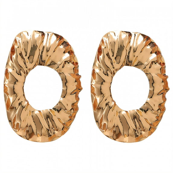 DESIGNICE Statement Earrings for Women,Metal Plated Lava Folds Drop Earrings,Statement Earrings Wife Girlfriend Jewelry Gift,Style5