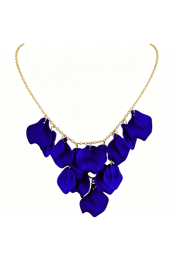 Statement Matte Flower Rose Petals Bib Necklace for Women,Formal Evening Floral Jewelry Accessories Romantic Cool Gifts for Women