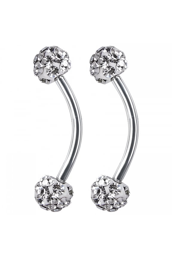 Steel Curved Barbell Ring 8Mm 3Mm Earring Eyebrow Piercing Jewelry Long Nose Ring 3 Stone Nose Ring Stick on Nose Piercing Nose Ring L Shape Nose Ring Studs for Women Face Nose Piercing