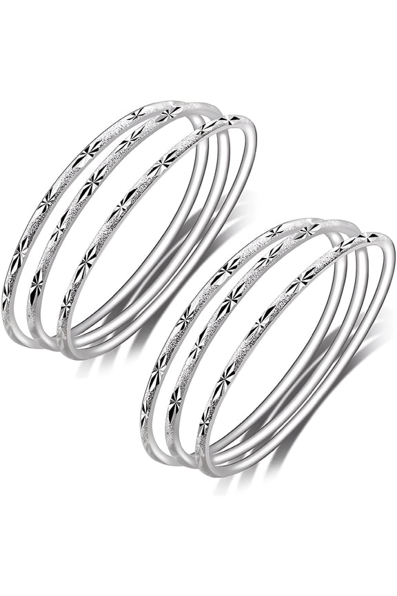 Sterling Silver Bangle Bracelets For Women, Fashion Jewelry Simple Adjustable 925 Silver Cuff Bangles For Women Mom Wife Valentine Mothers Day Gift