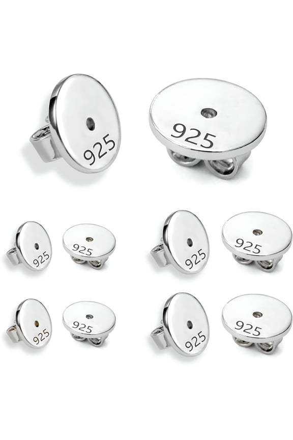 Sterling Silver Earring Backs for Studs Hypoallergenic Earring Backs for Droopy Ears Back for Heavy Earring Replacements(4 Pairs)