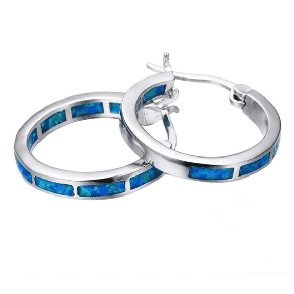 DESIGNICE Sterling Silver Earrings,Circular Design Earrings Silver,Tassel Elements 925 Sterling Silver Earrings,Blue