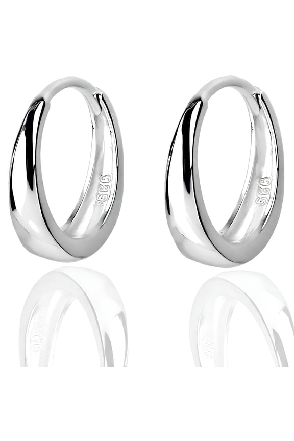 Sterling Silver Huggie Earrings for Women Tiny Sleeper Hoops 10Mm/14Mm/16Mm, 925 Silver Cartilage Earrings, Hypoallergenic Mini Hoops for Tragus, Cuff, Fashion Jewelry Gifts