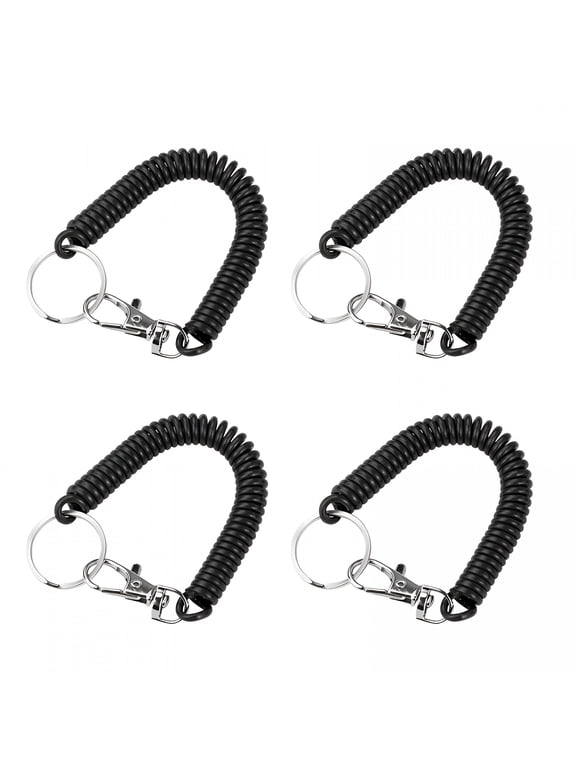 Stretchy Spirals Keyring, Retractable Keychains Coil Spring Keychains Nickelplate Key Hook Color Keychains for Backpacks