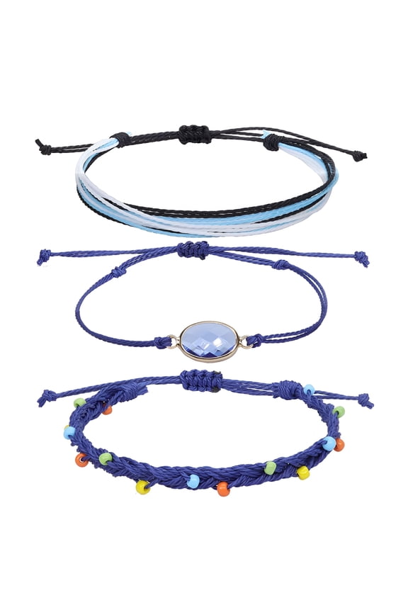 String Bracelet Handmade Braided Rope Charms Boho Surfer Bracelet for Teen Girls Preteens Women Boho Bracelets for Women