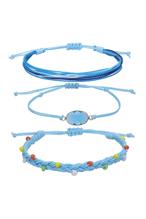 String Bracelet Handmade Braided Rope Charms Boho Surfer Bracelet for Teen Girls Preteens Women