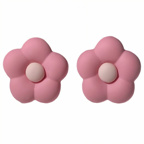 DESIGNICE Stud Earrings,Silver Plated Flower Earrings,Gouache Flower Women'S Jewelry,Style1