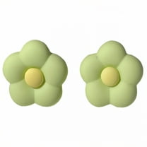 DESIGNICE Stud Earrings,Silver Plated Flower Earrings,Light Green Flower Cute Jewelry for Women,Style1
