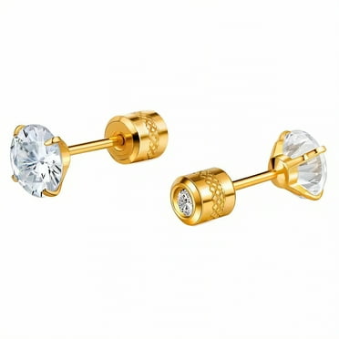 DESIGNICE Stud Earrings for Women,Cozy Texture Stainless Steel Earrings,Clean Neutral Stud Earrings for Women Hypoallergenic,Gold1